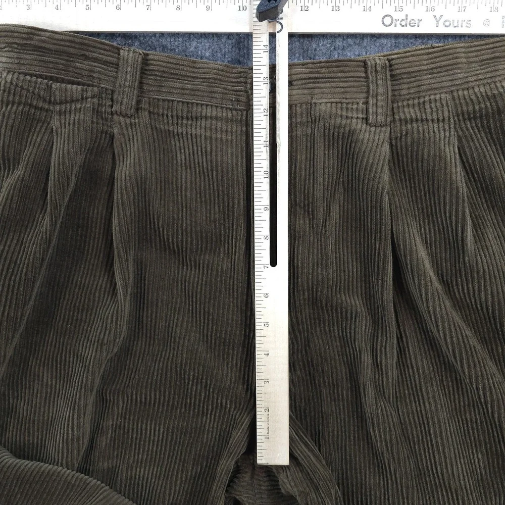Vintage Banana Republic Pants Mens 38x33 Brown Corduroy Pleated Cuffed Slacks